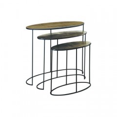 CONSOLTABLE OXID MIX COLOR SET OF 3 - CAFE, SIDE TABLES